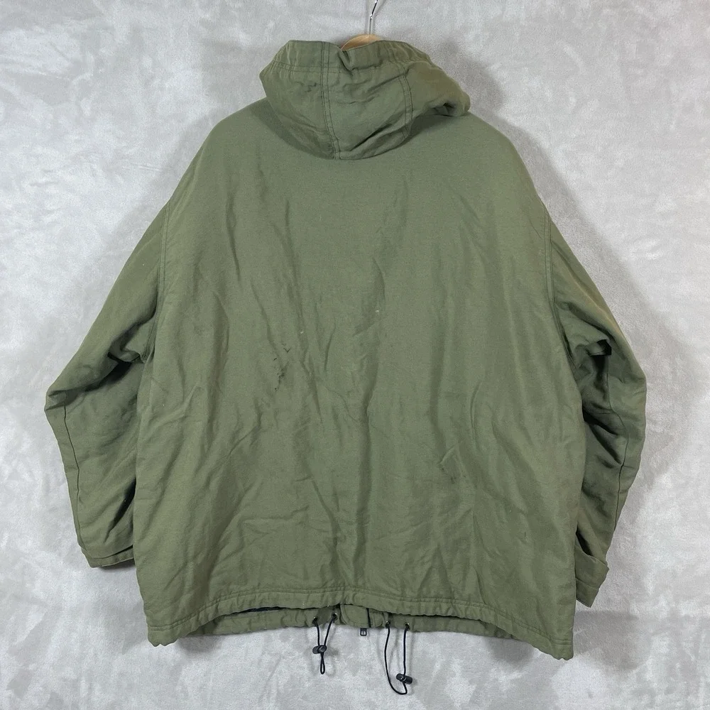 Vtg 90s GAP Sideline Warmup Parka Mens XL Fishtail Military Jacket Hooded Lined